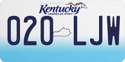 KY license plate 020LJW