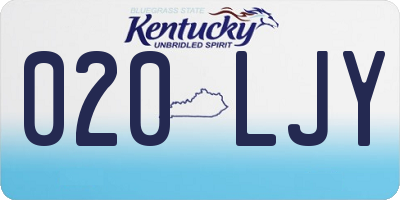 KY license plate 020LJY