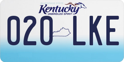 KY license plate 020LKE