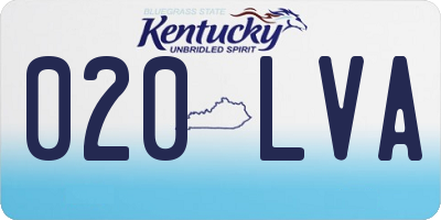 KY license plate 020LVA
