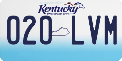 KY license plate 020LVM