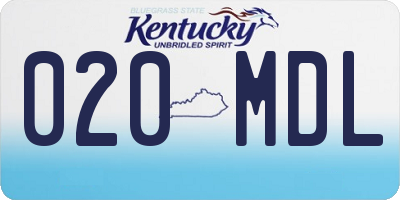 KY license plate 020MDL