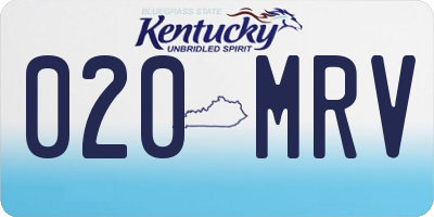 KY license plate 020MRV
