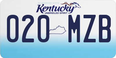KY license plate 020MZB