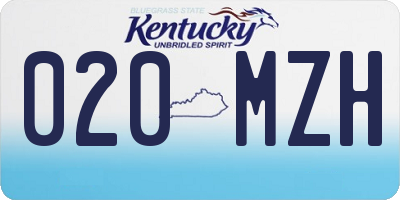 KY license plate 020MZH