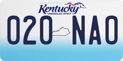 KY license plate 020NAO