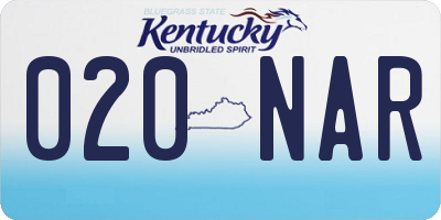 KY license plate 020NAR