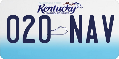 KY license plate 020NAV