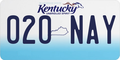 KY license plate 020NAY