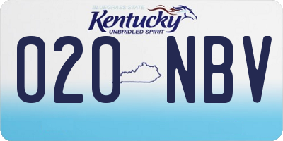 KY license plate 020NBV