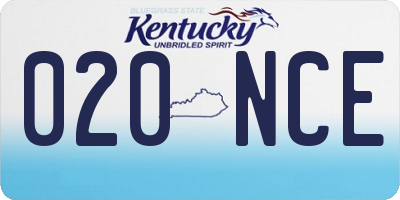 KY license plate 020NCE