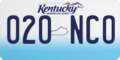KY license plate 020NCO