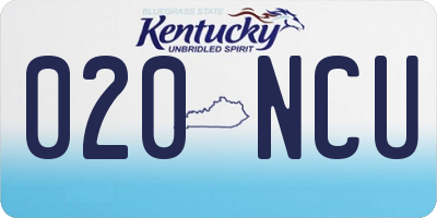 KY license plate 020NCU