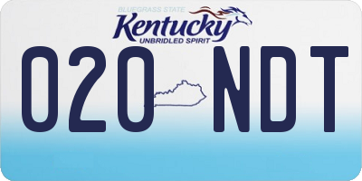 KY license plate 020NDT