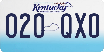 KY license plate 020QXO