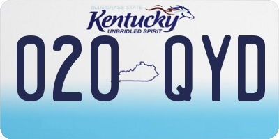 KY license plate 020QYD
