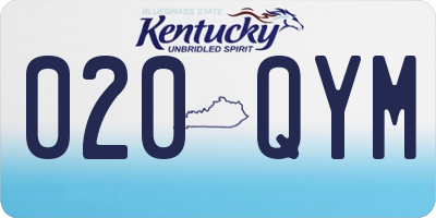 KY license plate 020QYM