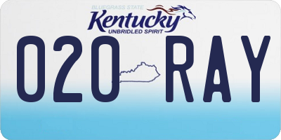 KY license plate 020RAY