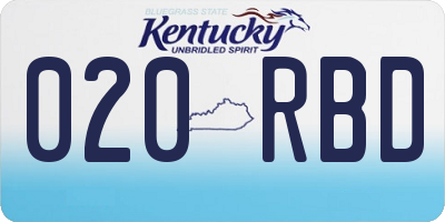 KY license plate 020RBD