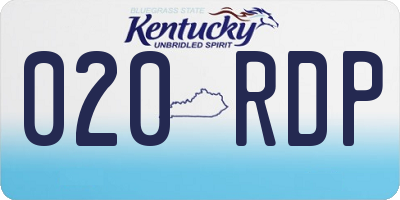 KY license plate 020RDP