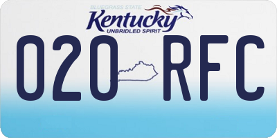 KY license plate 020RFC
