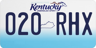 KY license plate 020RHX