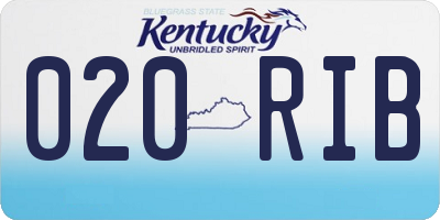 KY license plate 020RIB