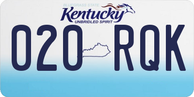KY license plate 020RQK