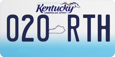 KY license plate 020RTH