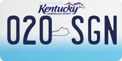 KY license plate 020SGN