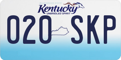 KY license plate 020SKP