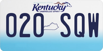 KY license plate 020SQW