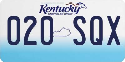 KY license plate 020SQX