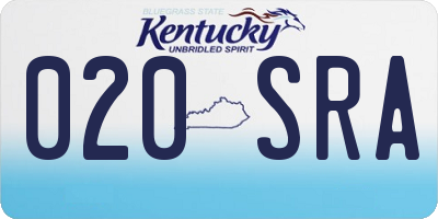 KY license plate 020SRA