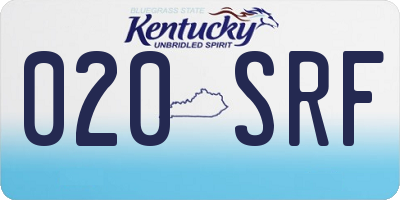 KY license plate 020SRF