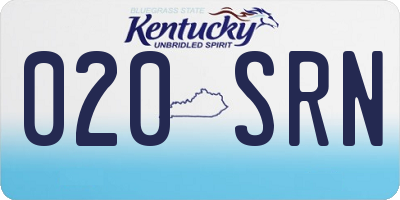 KY license plate 020SRN