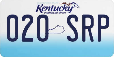 KY license plate 020SRP
