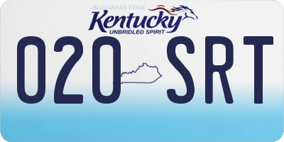 KY license plate 020SRT