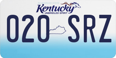 KY license plate 020SRZ