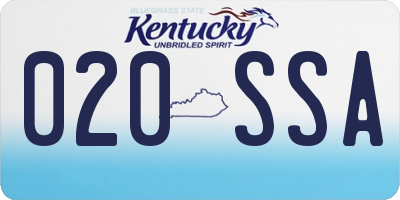 KY license plate 020SSA