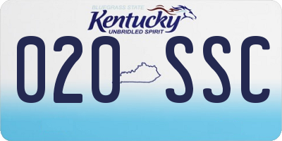 KY license plate 020SSC
