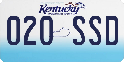 KY license plate 020SSD