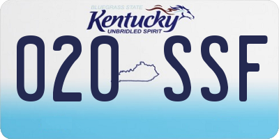 KY license plate 020SSF