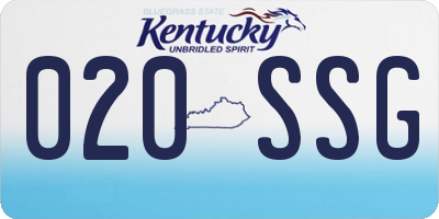 KY license plate 020SSG