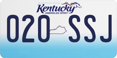 KY license plate 020SSJ