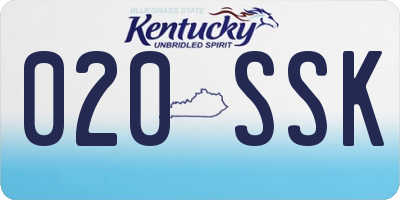 KY license plate 020SSK