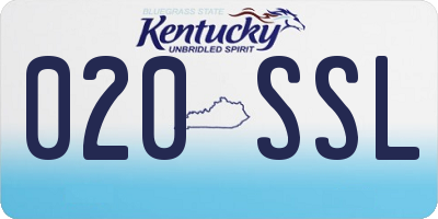 KY license plate 020SSL