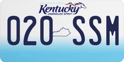 KY license plate 020SSM