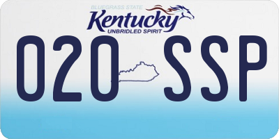 KY license plate 020SSP