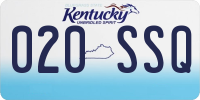 KY license plate 020SSQ